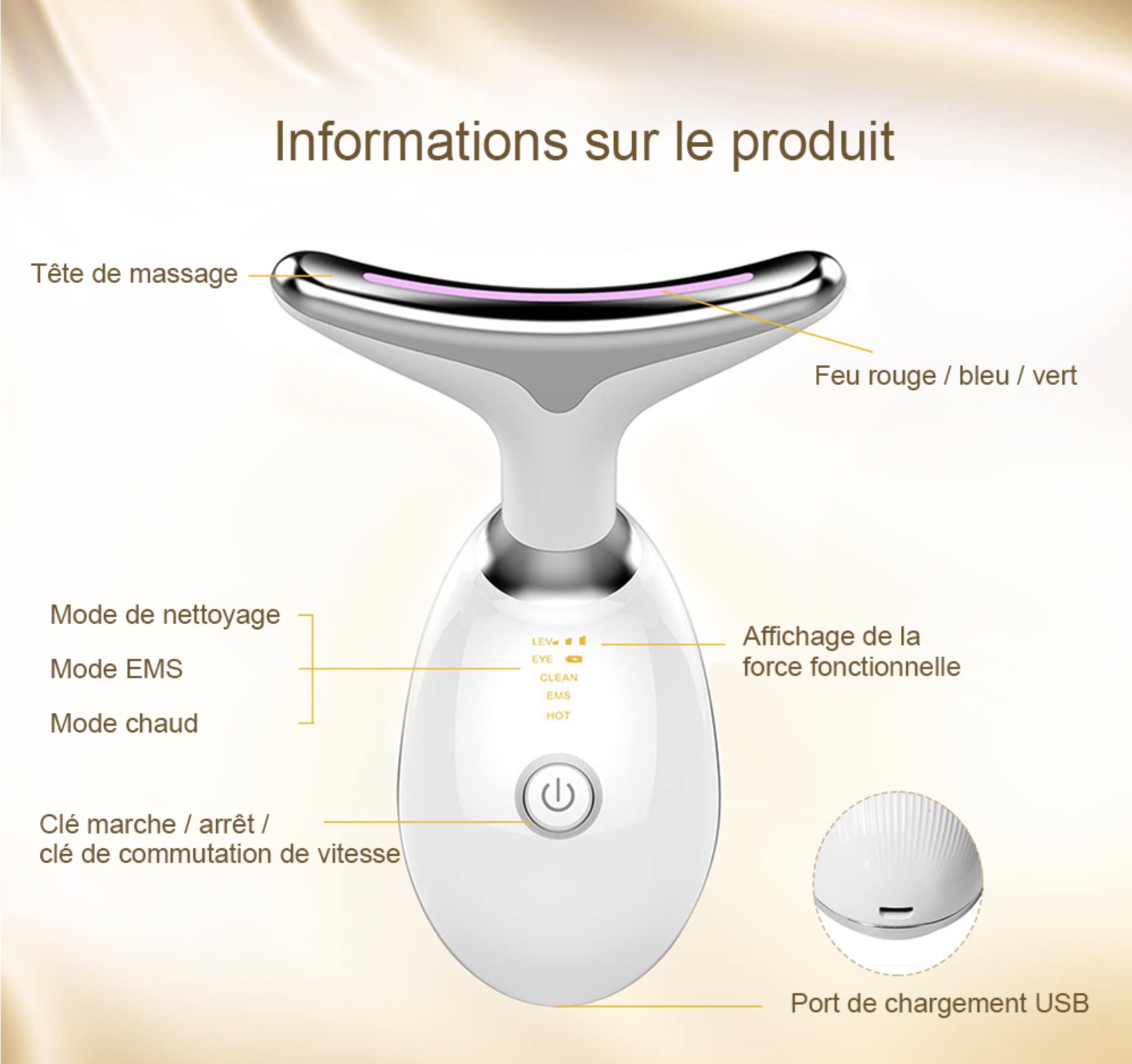 ANLAN Masseur EMS pour Lifting du visage