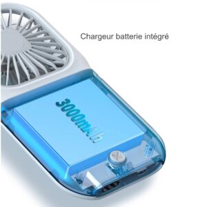 Ventilateur Portable 2-en-1 : Gardez-vous au frais et rechargez votre smartphone en un seul geste !