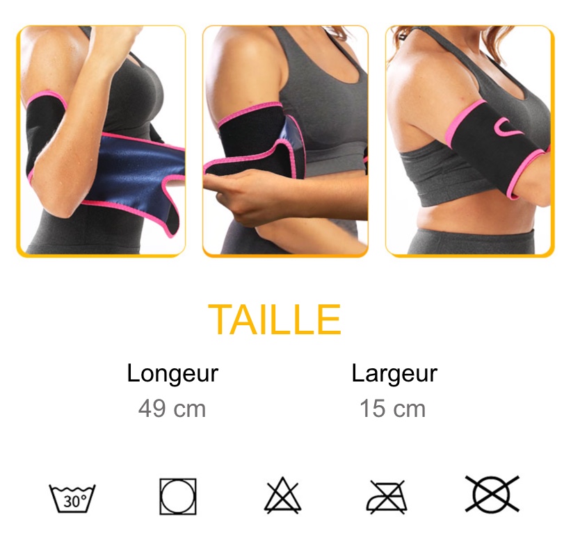Bande brûle graisse de bras sauna pour femme