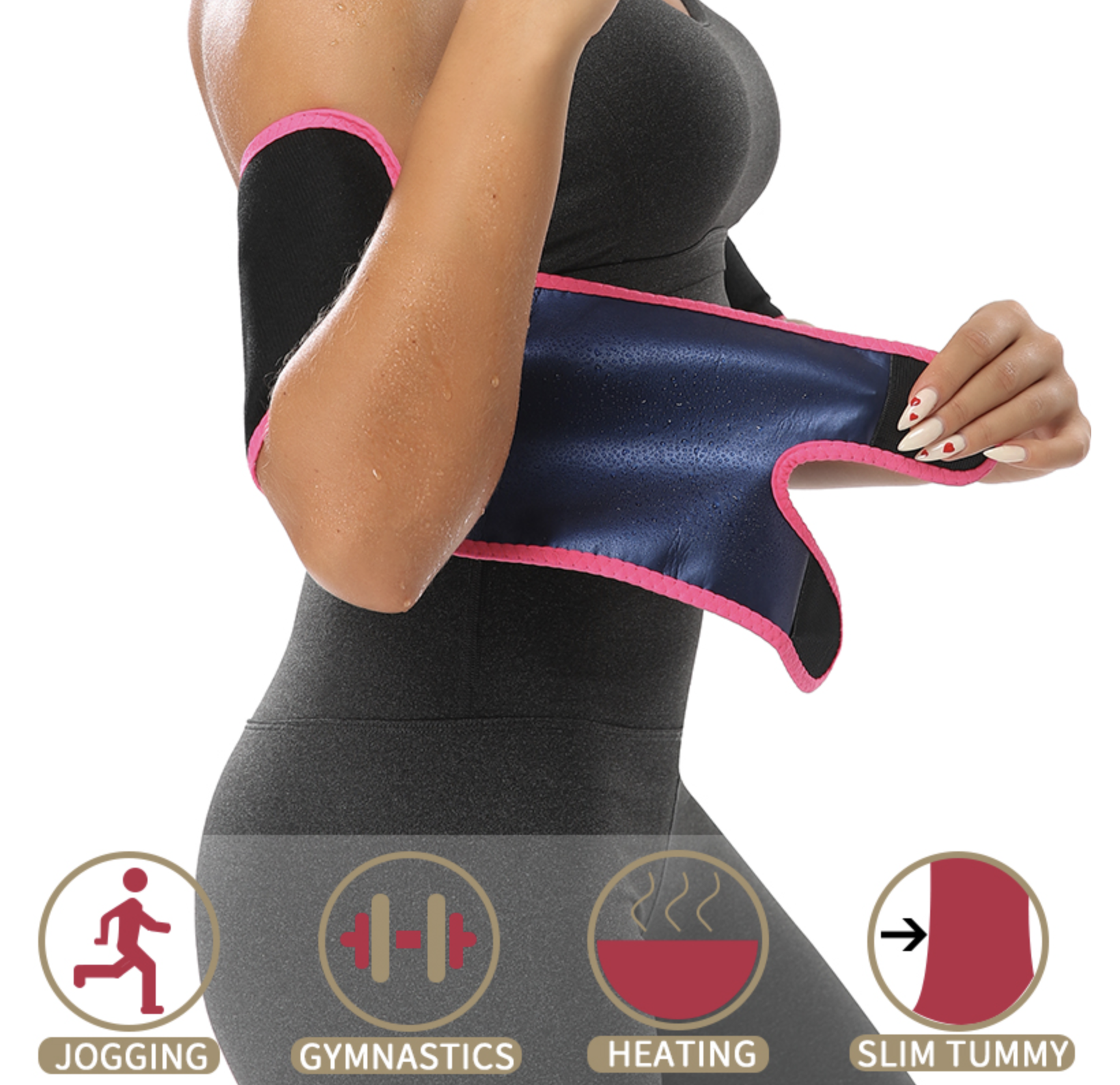 Bande brûle graisse de bras sauna pour femme