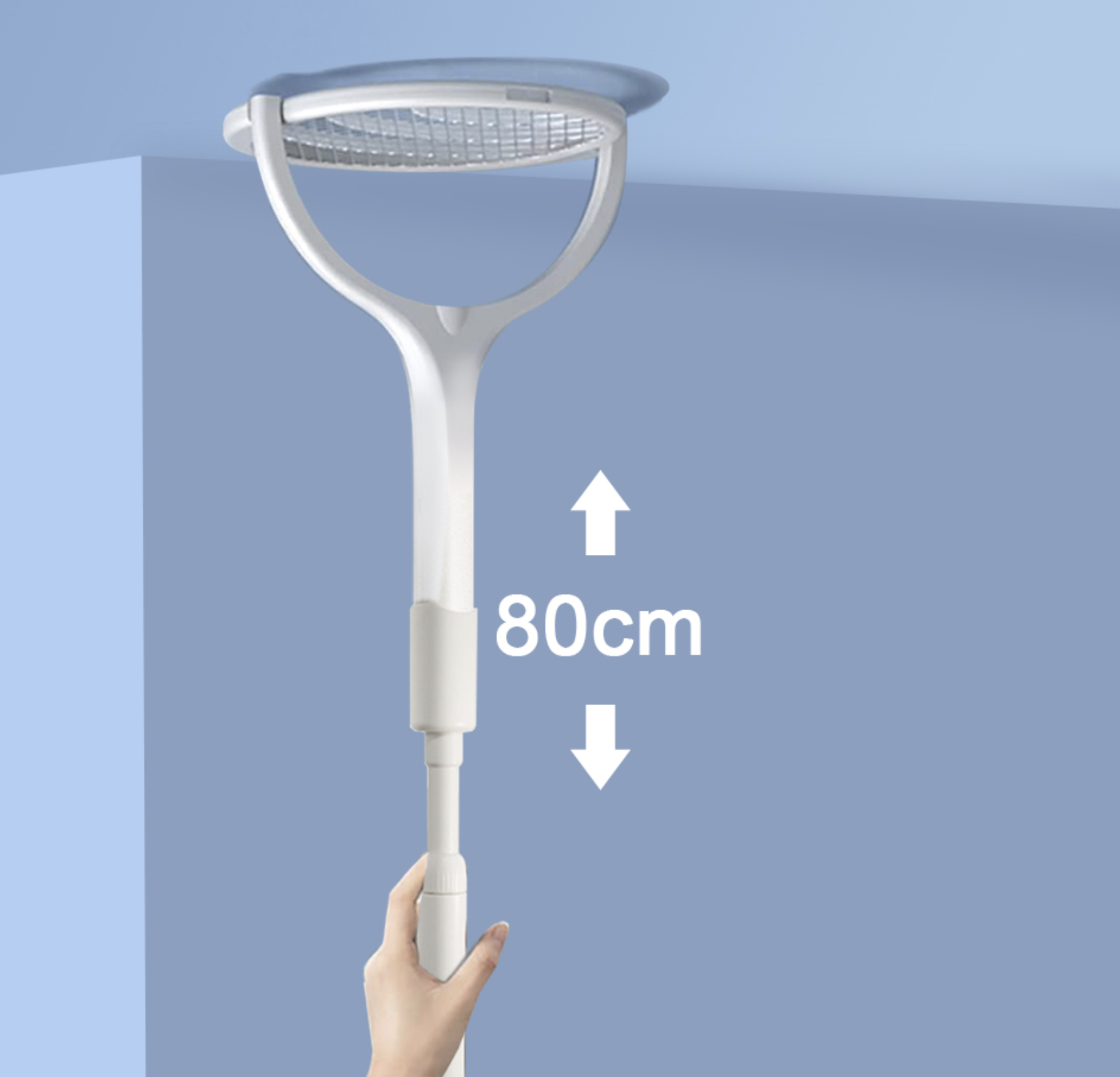 Lampe raquette anti-moustique extensible Rotative à 90° rechargeable