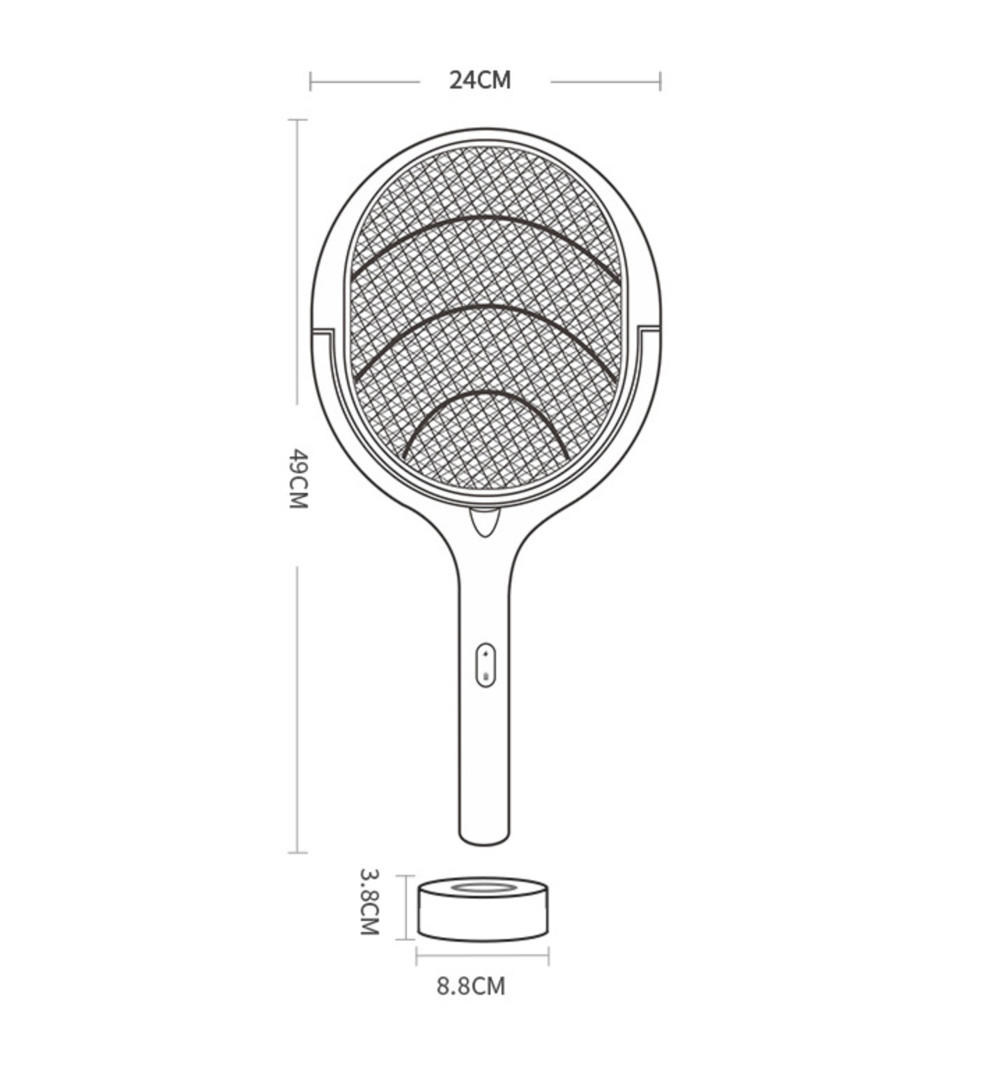 Lampe raquette anti-moustique extensible Rotative à 90° rechargeable