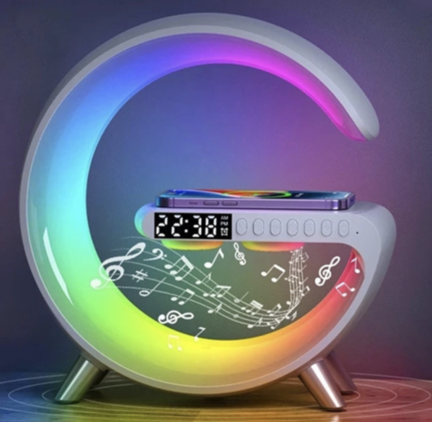 Enceinte Bluetooth Réveil Ambiance de lumière et chargeur Enceinte Bluetooth Réveil Ambiance de lumière et chargeur