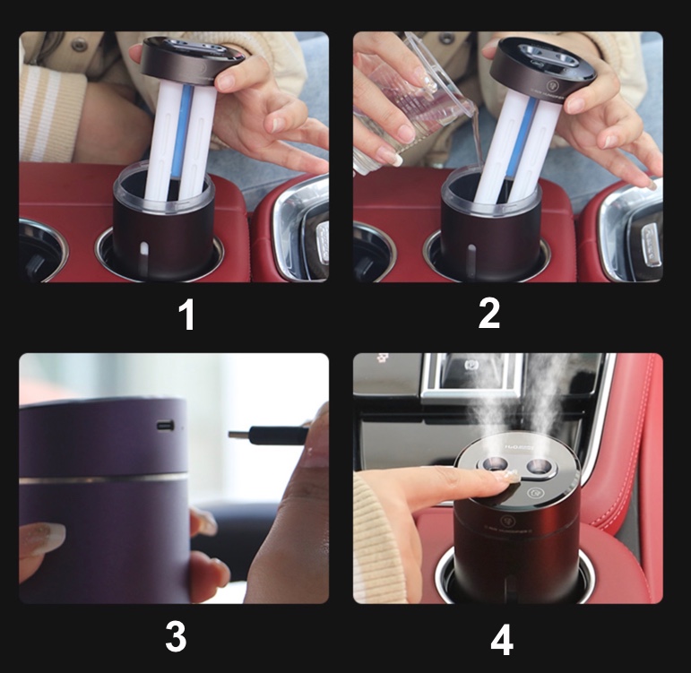 Humidificateur d’air et diffuseur d’huile essentielle USB double sortie Humidificateur d’air et diffuseur d’huile essentielle USB double sortie