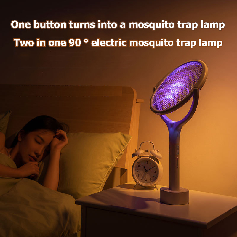 Raquette anti-moustiques et Lampe UV rechargeable USB 5 en 1 orientable