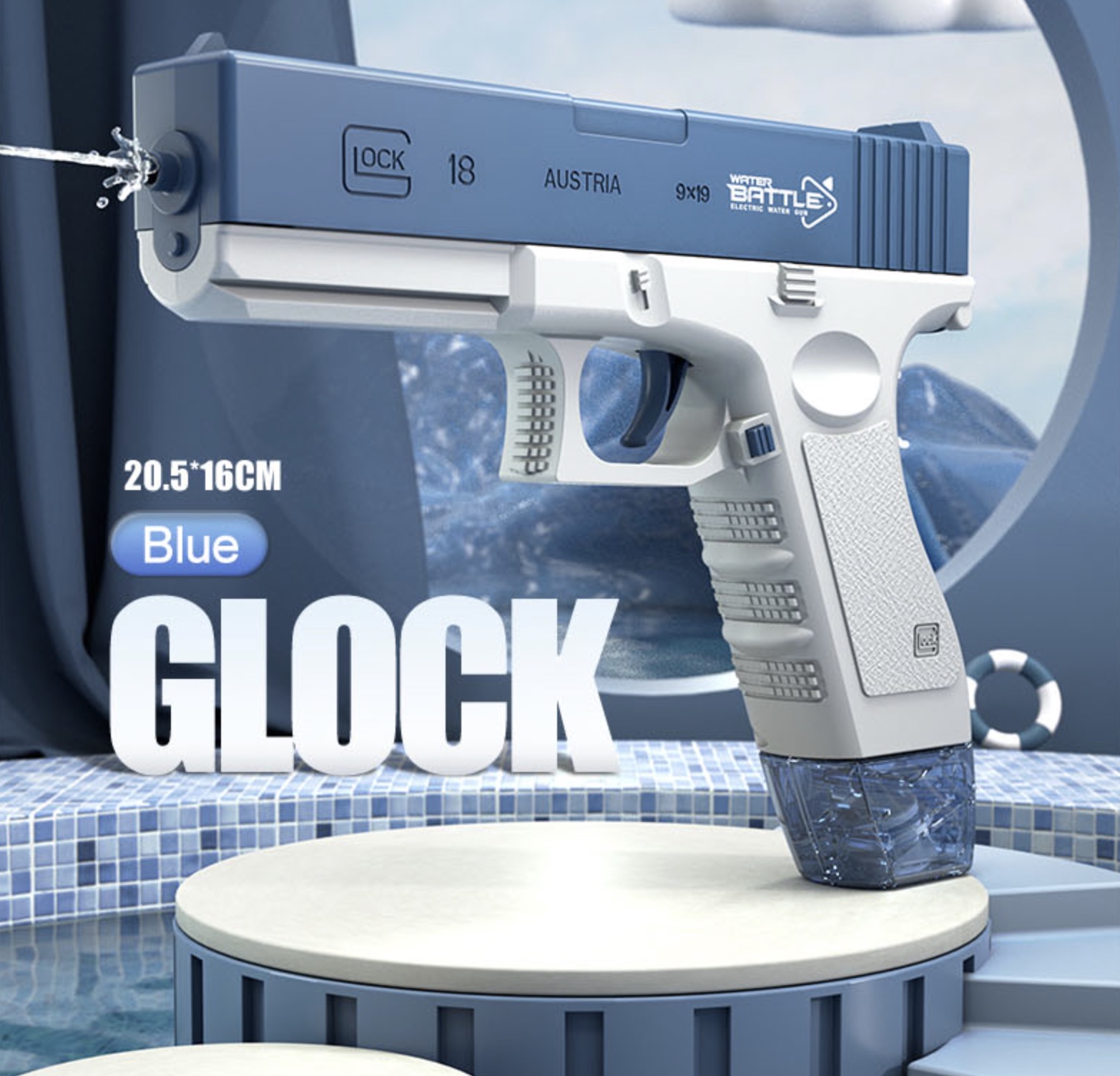 Pistolet à eau sans fil pour jeux en extérieur