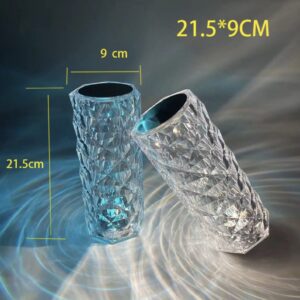 Lampe de table cristal LED 16 couleurs tactile rechargeable avec télécommande