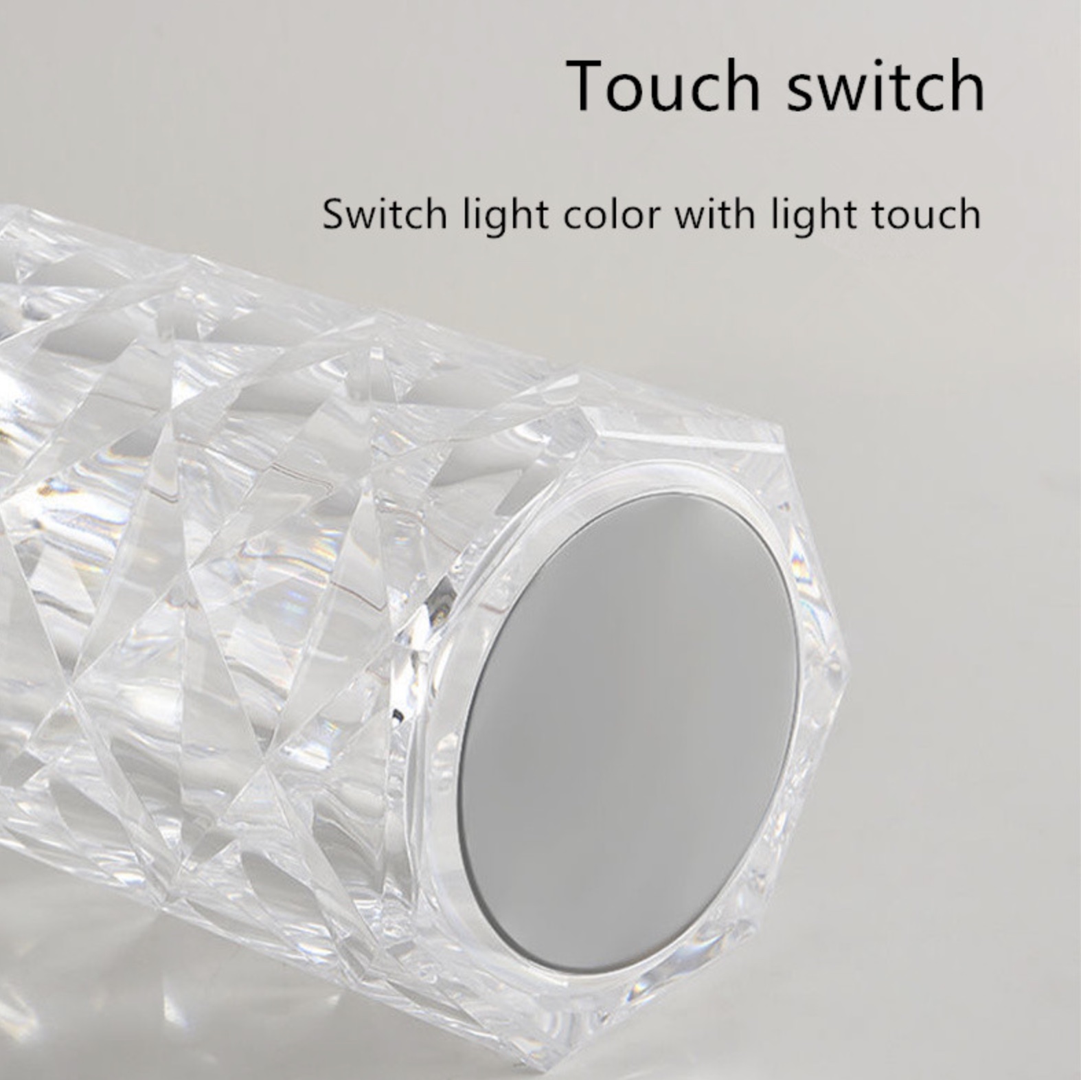 Lampe de table cristal LED 16 couleurs tactile rechargeable avec télécommande