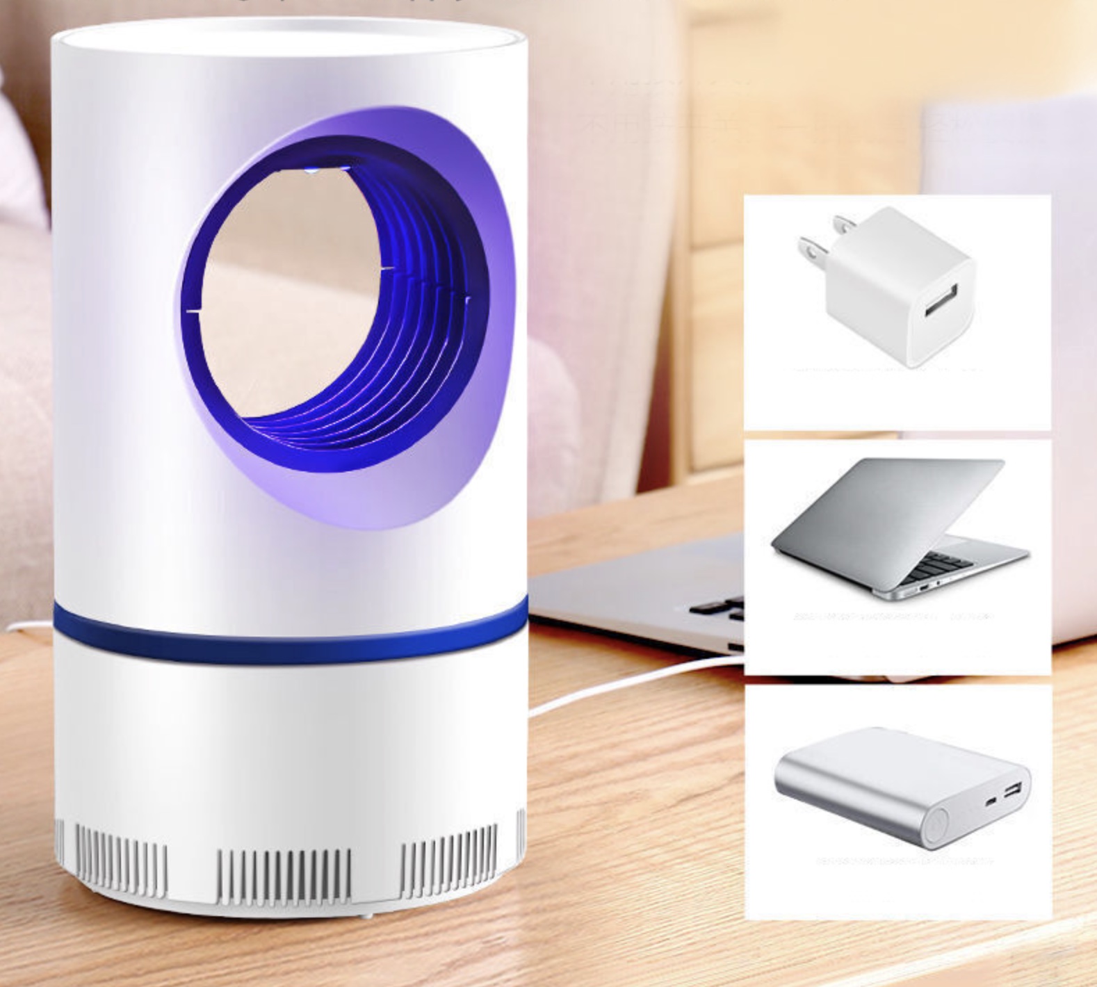 Lampe anti-moustiques portable USB à vortex aspirateur puissant