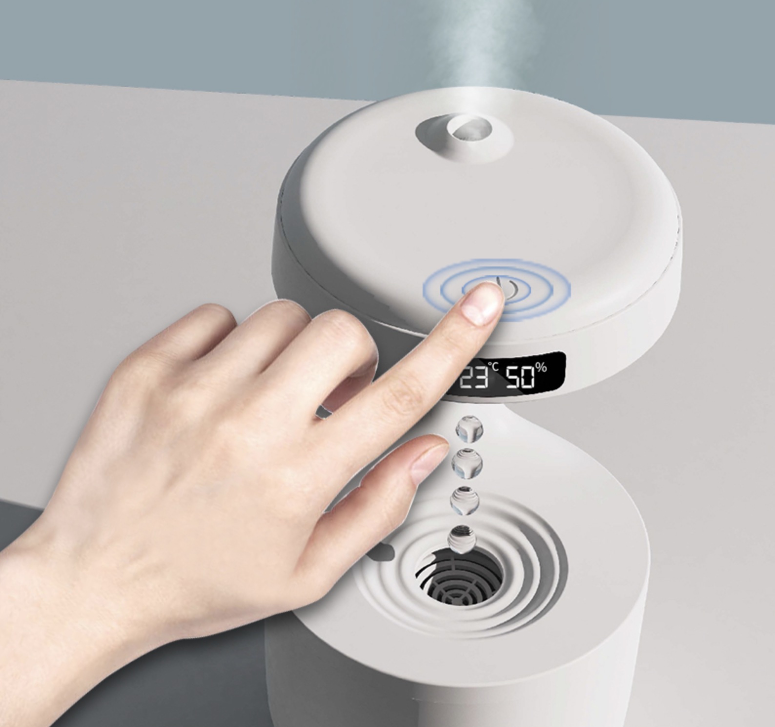 Humidificateur d’air gouttelette d’eau anti-gravité 800ml Humidificateur d’air gouttelette d’eau anti-gravité 800ml