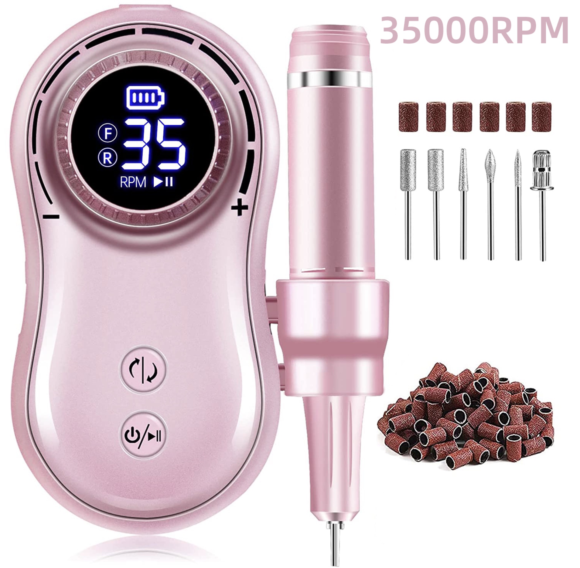 Ponceuse à ongles électrique professionnel Rechargeable 35000RPM pour manicure