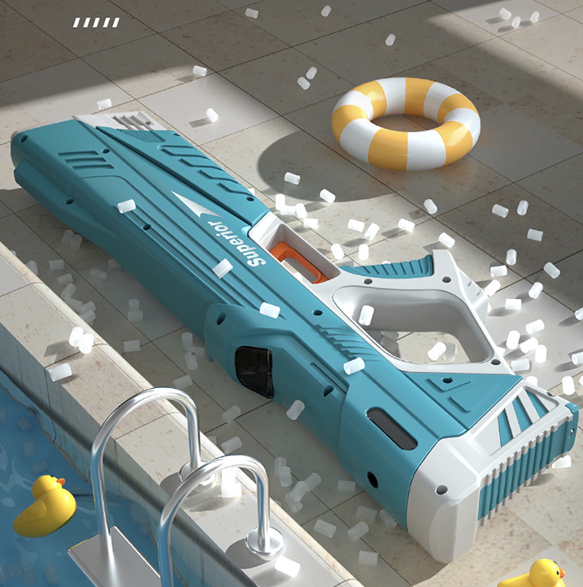 Pistolet à eau électrique puissant rechargeable bazoka Superior 43 cm