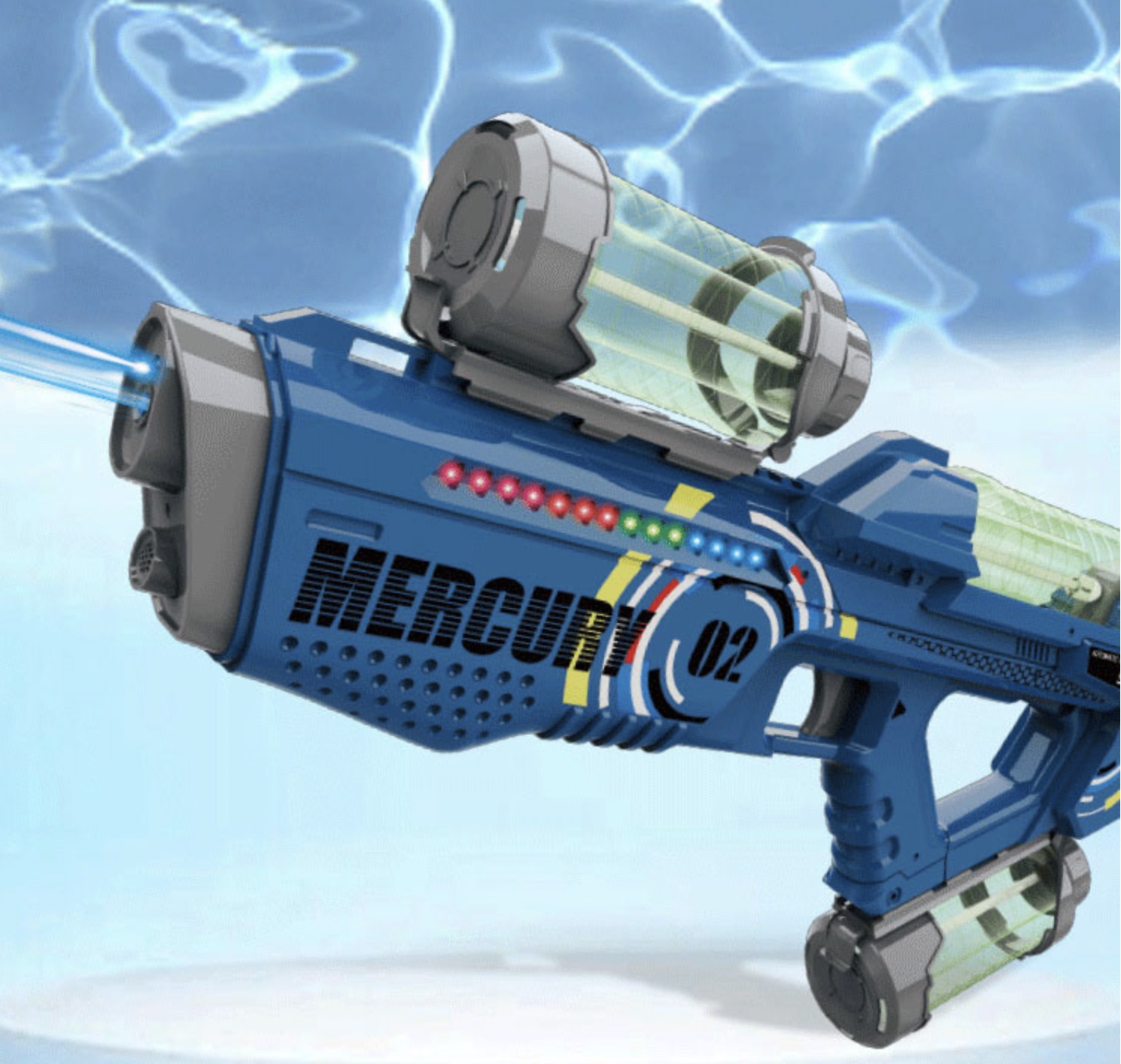 Pistolet à eau électrique puissant automatique avec 3 réservoirs d’eau portée 10m Pistolet à eau électrique puissant automatique avec 3 réservoirs d’eau portée 10m