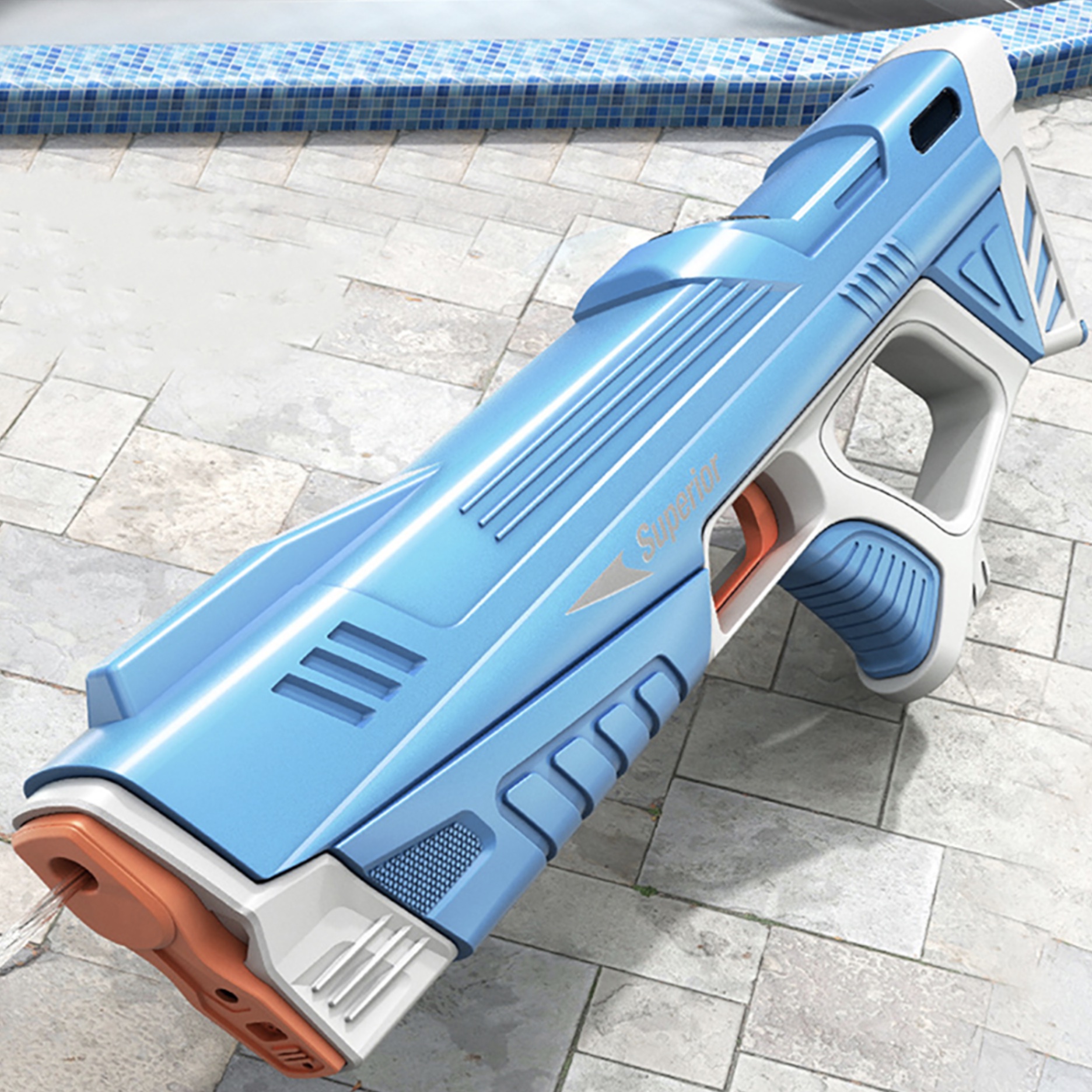 Pistolet à eau électrique puissant rechargeable bazoka Superior 43 cm