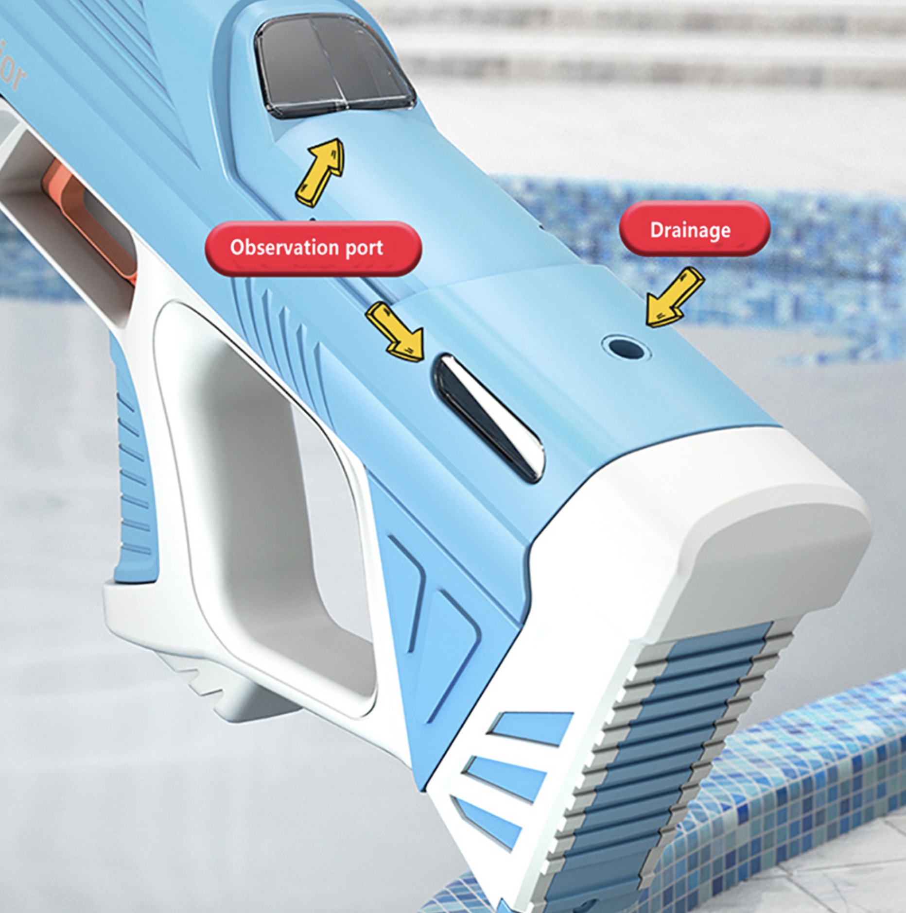 Pistolet à eau électrique puissant rechargeable bazoka Superior 43 cm
