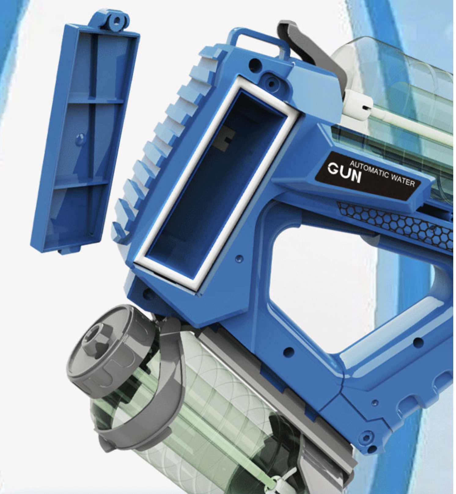 Pistolet à eau électrique puissant automatique avec 3 réservoirs d’eau portée 10m Pistolet à eau électrique puissant automatique avec 3 réservoirs d’eau portée 10m