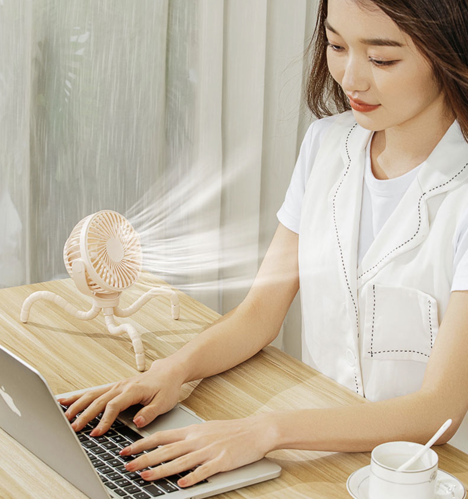 Ventilateur de Poussette Pliable Rechargeable par USB 1200mAh