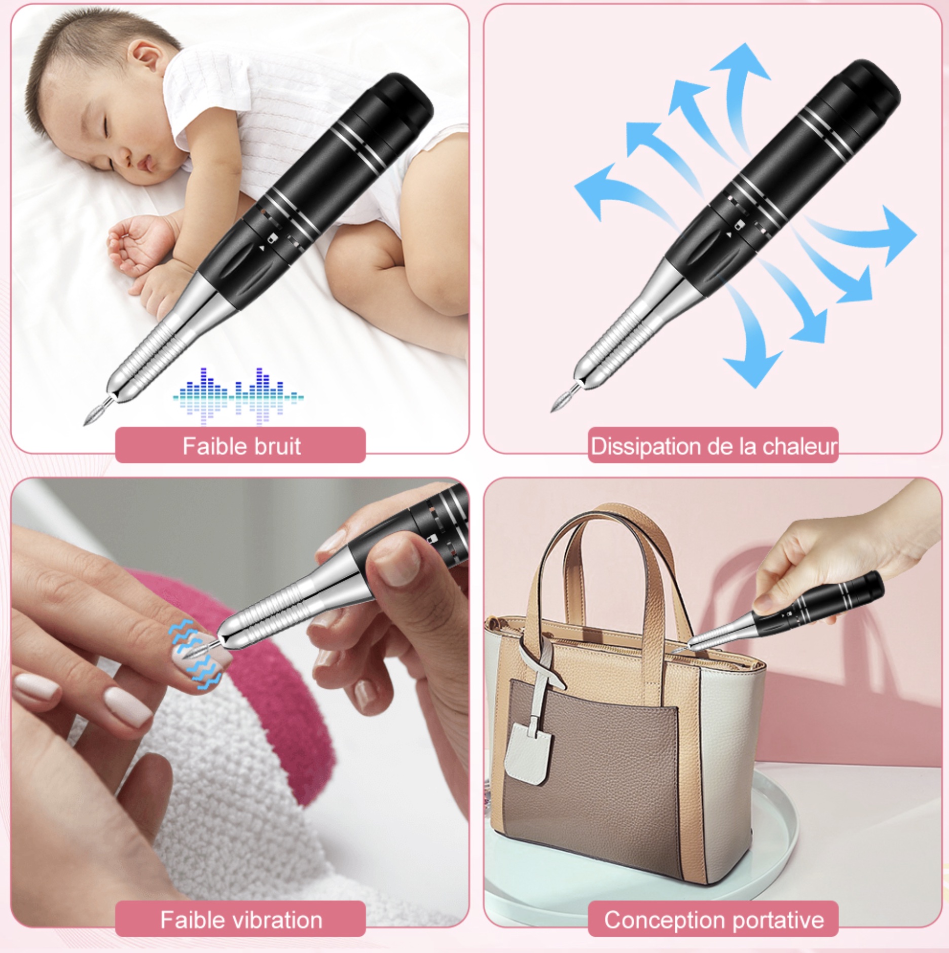 Ponceuse à ongles électrique professionnel Rechargeable 35000RPM pour manicure