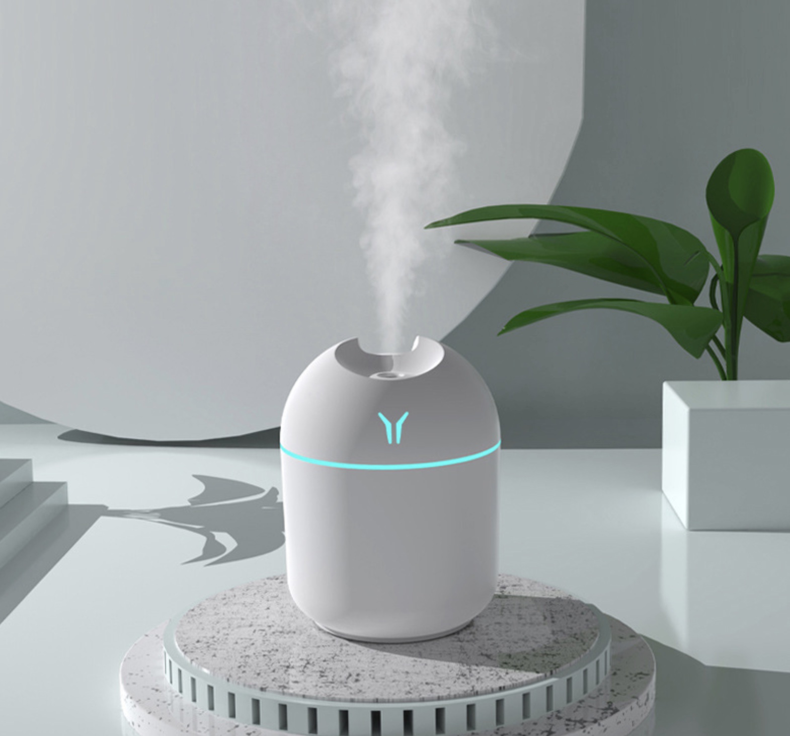 Mini humidificateur d’air romantique avec LED diffuseur d’huiles essentielles USB