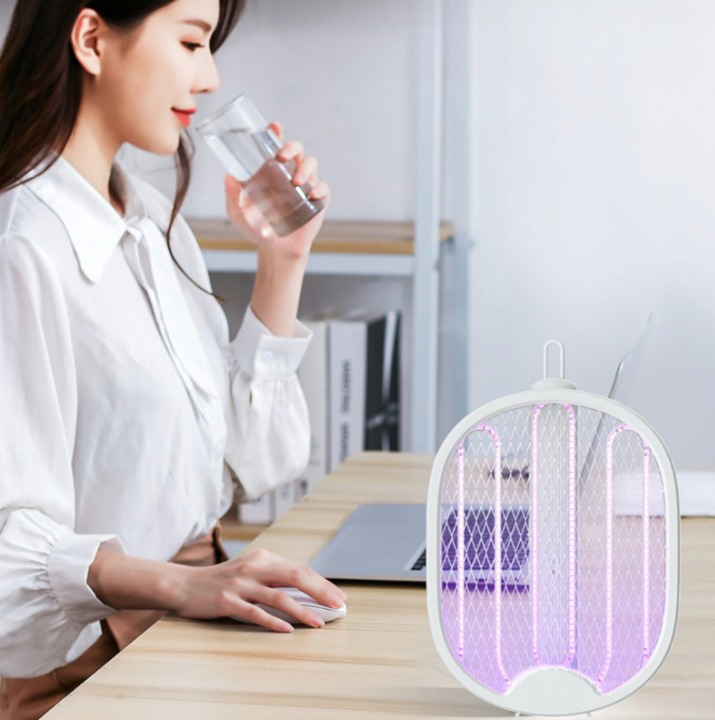 Raquette anti-moustiques et lampe UV pliable Rechargeable USB 3000V Raquette anti-moustiques et lampe UV pliable Rechargeable USB 3000V