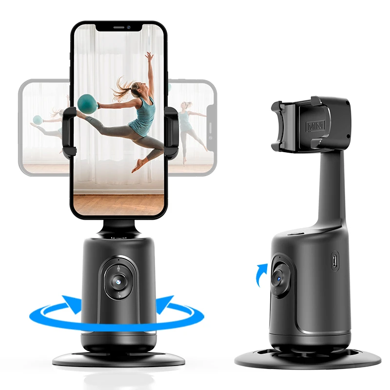 Mini perche à selfie dotée d’IA avec caméra de suivi automatique à 360 °